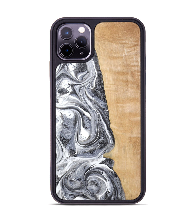 iPhone 11 Pro Max Wood Phone Case - Dereck (Black & White, 773639)