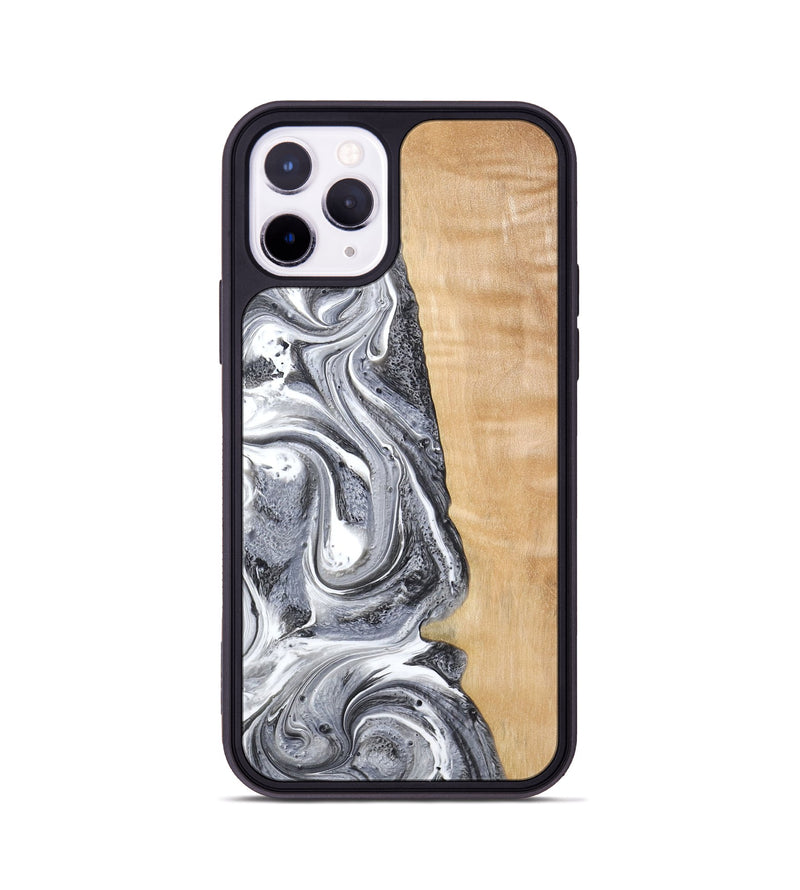 iPhone 11 Pro Wood Phone Case - Dereck (Black & White, 773639)