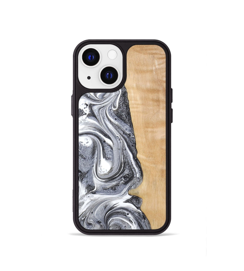 iPhone 13 mini Wood Phone Case - Dereck (Black & White, 773639)