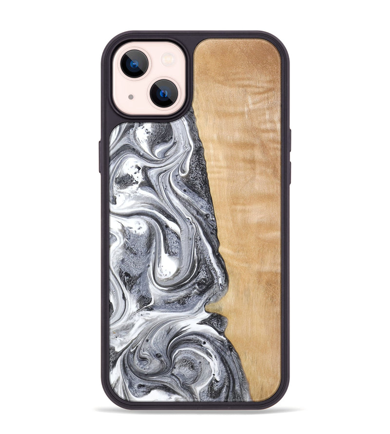iPhone 14 Plus Wood Phone Case - Dereck (Black & White, 773639)