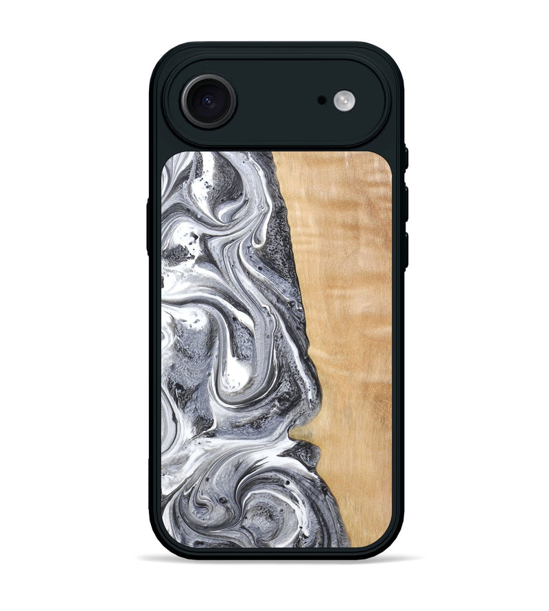 iPhone 17 Air Wood Phone Case - Dereck (Black & White, 773639)