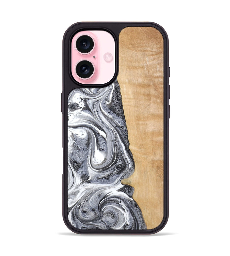 iPhone 17 Wood Phone Case - Dereck (Black & White, 773639)