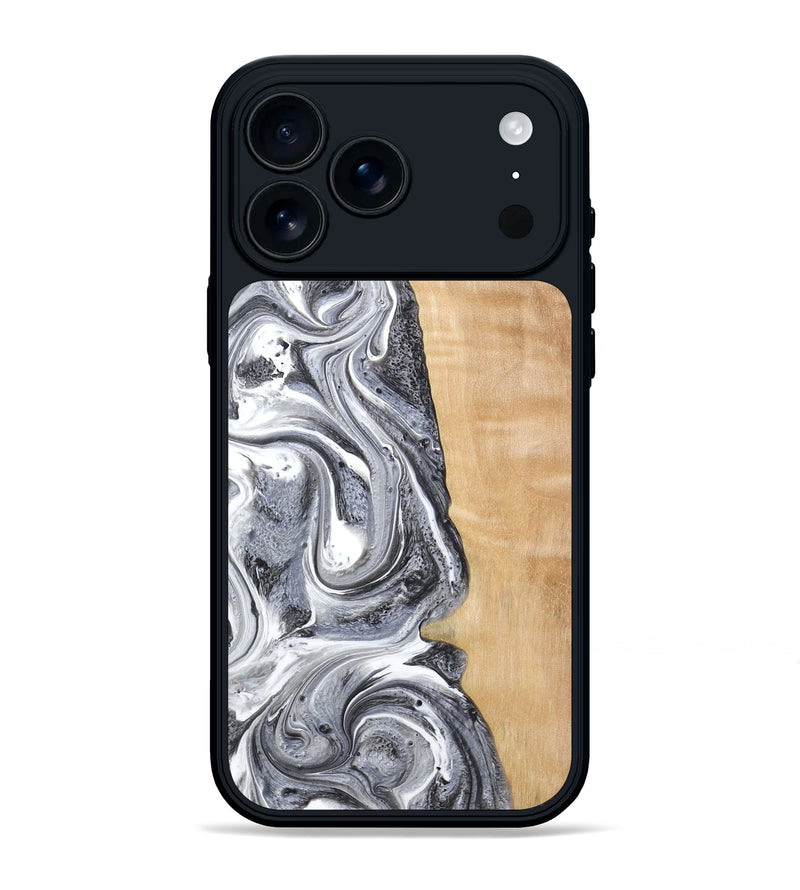 iPhone 17 Pro Max Wood Phone Case - Dereck (Black & White, 773639)