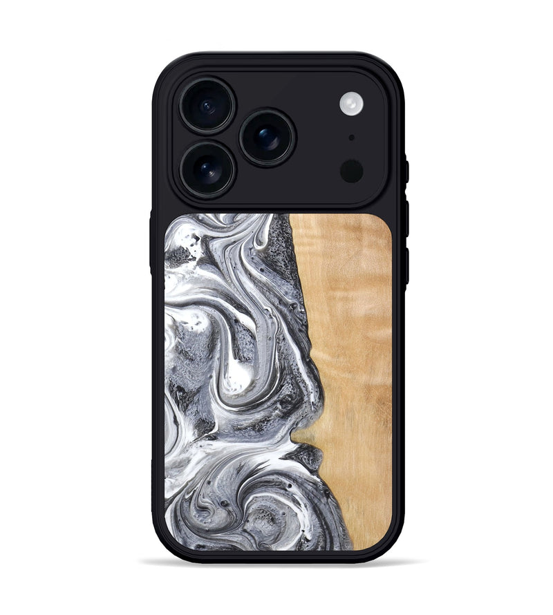 iPhone 17 Pro Wood Phone Case - Dereck (Black & White, 773639)