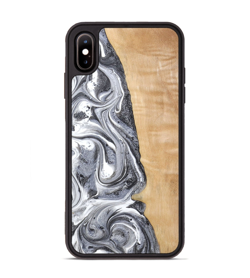 iPhone Xs Max Wood Phone Case - Dereck (Black & White, 773639)