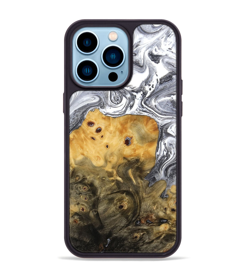 iPhone 14 Pro Max Wood Phone Case - Sean (Black & White, 773642)