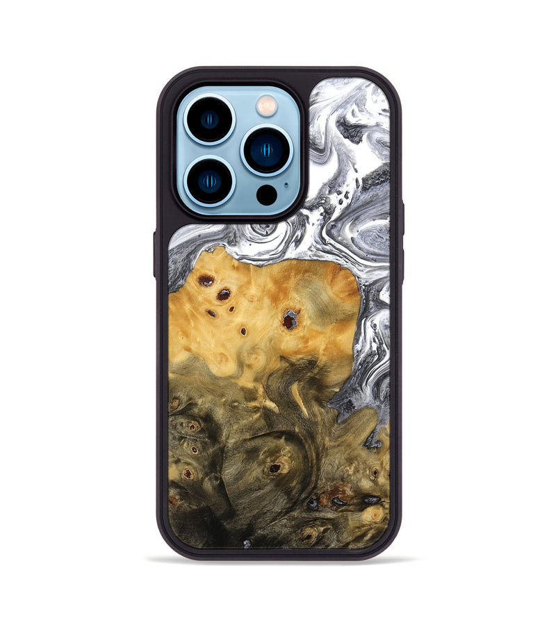 iPhone 14 Pro Wood Phone Case - Sean (Black & White, 773642)