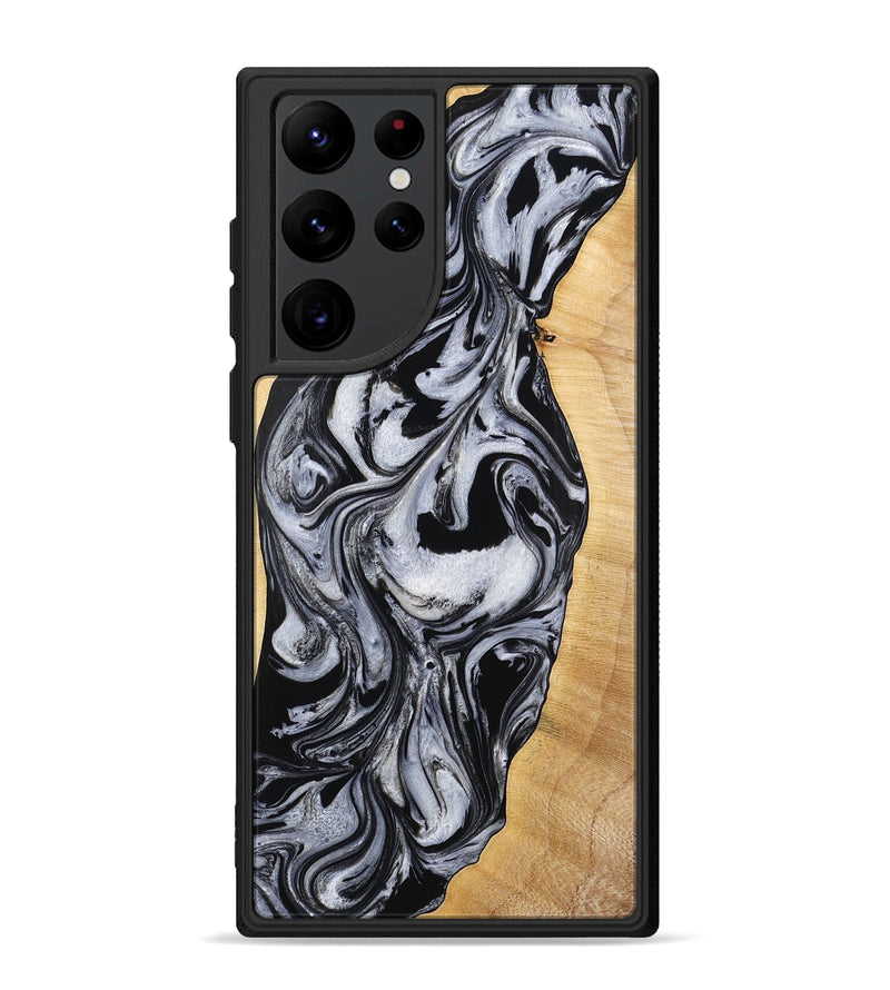 Galaxy S22 Ultra Wood Phone Case - Alina (Black & White, 773643)