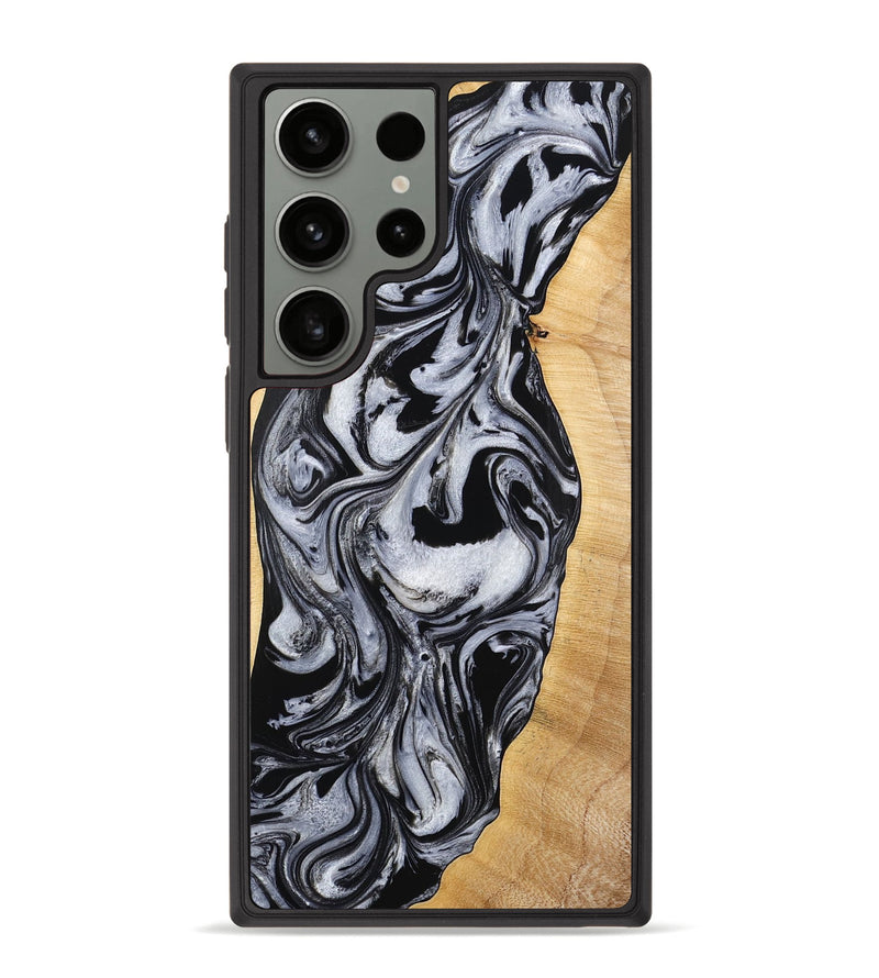 Galaxy S23 Ultra Wood Phone Case - Alina (Black & White, 773643)