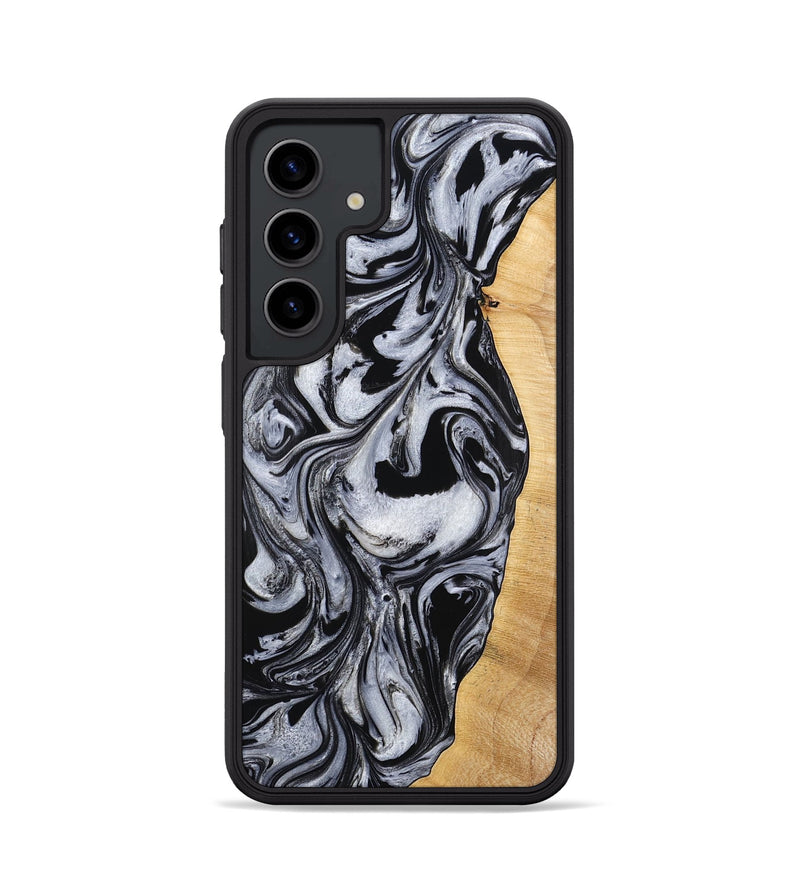 Galaxy S24 Wood Phone Case - Alina (Black & White, 773643)