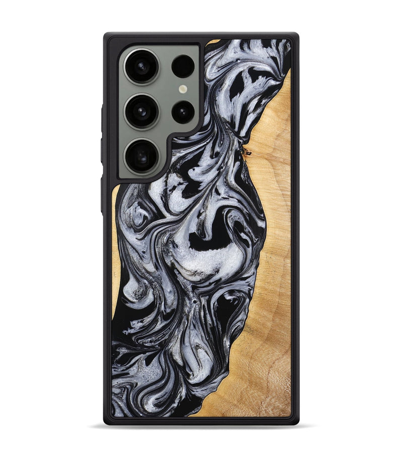Galaxy S24 Ultra Wood Phone Case - Alina (Black & White, 773643)