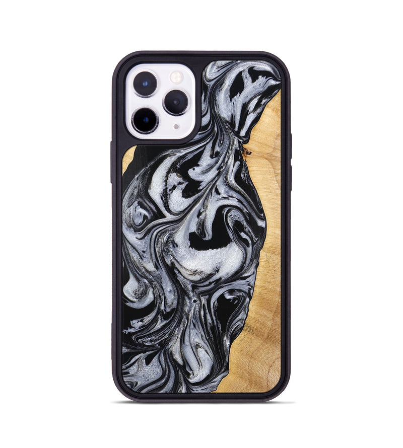 iPhone 11 Pro Wood Phone Case - Alina (Black & White, 773643)