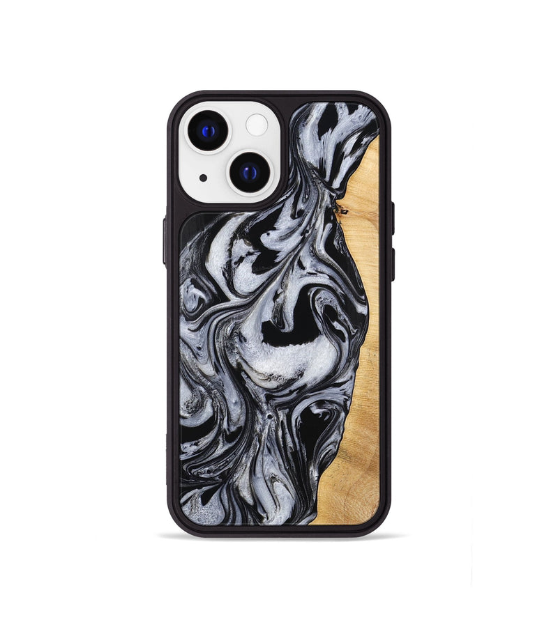iPhone 13 mini Wood Phone Case - Alina (Black & White, 773643)
