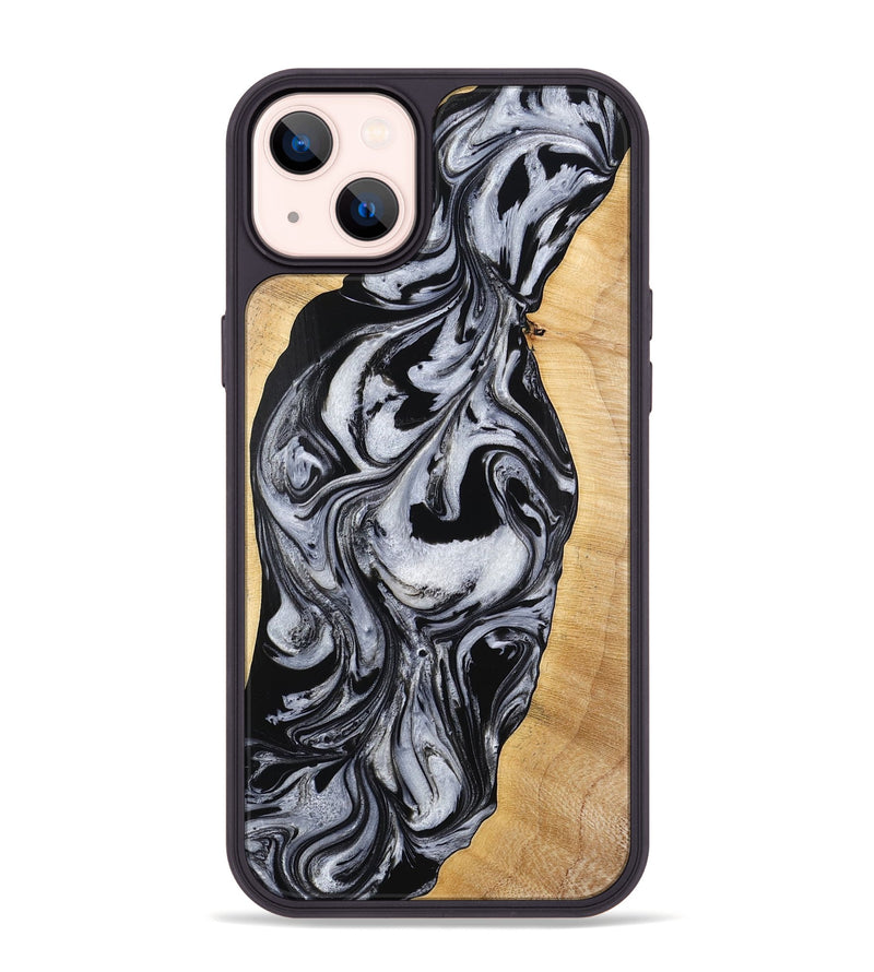 iPhone 14 Plus Wood Phone Case - Alina (Black & White, 773643)