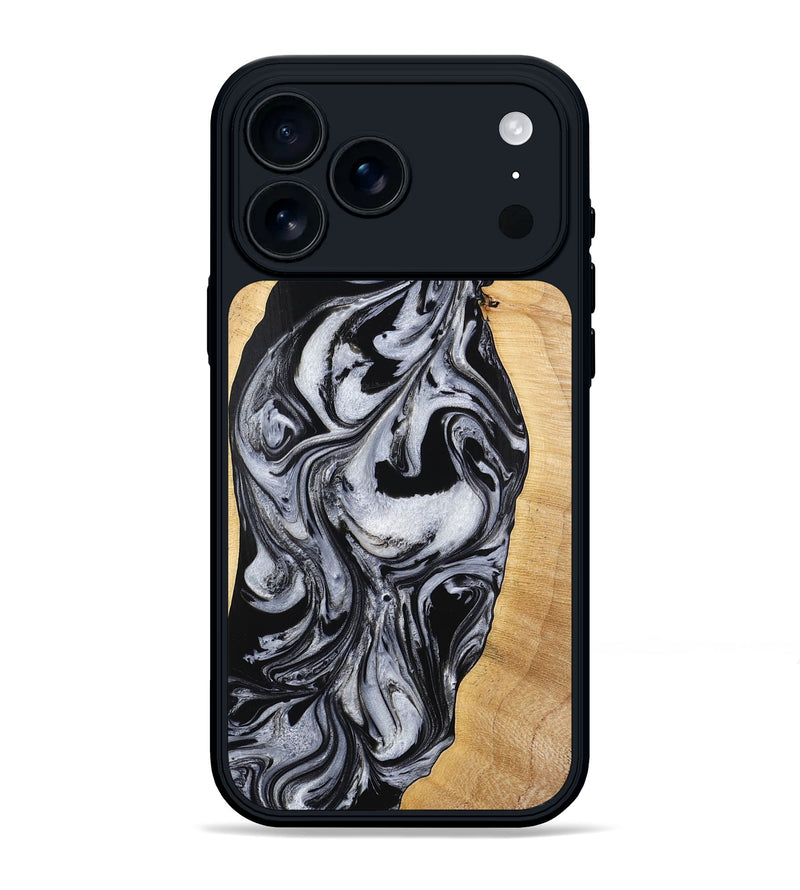 iPhone 17 Pro Max Wood Phone Case - Alina (Black & White, 773643)