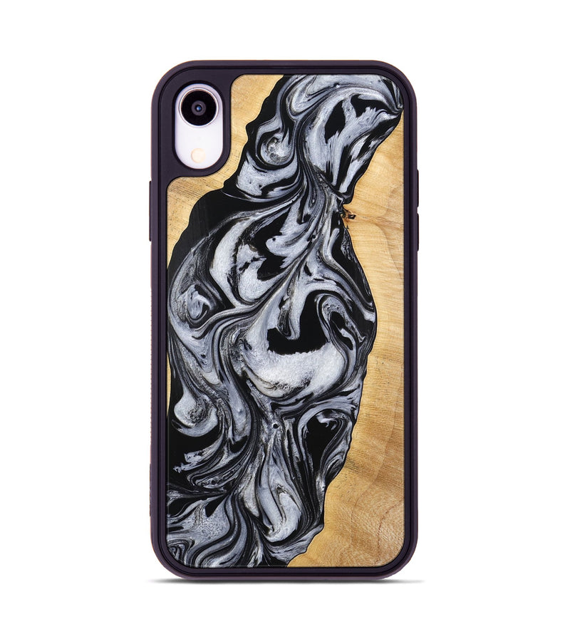 iPhone Xr Wood Phone Case - Alina (Black & White, 773643)