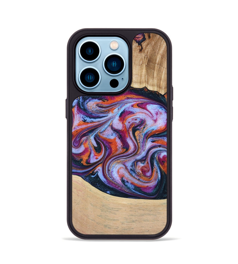 iPhone 14 Pro Wood Phone Case - Kinslee (Purple, 773828)