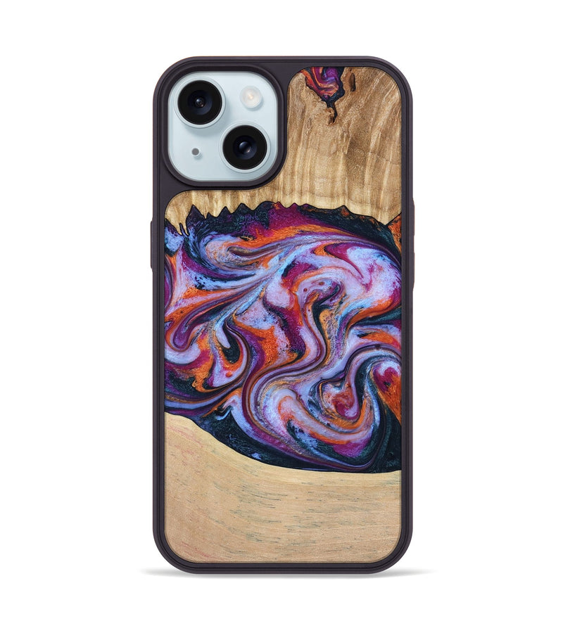 iPhone 15 Wood Phone Case - Kinslee (Purple, 773828)