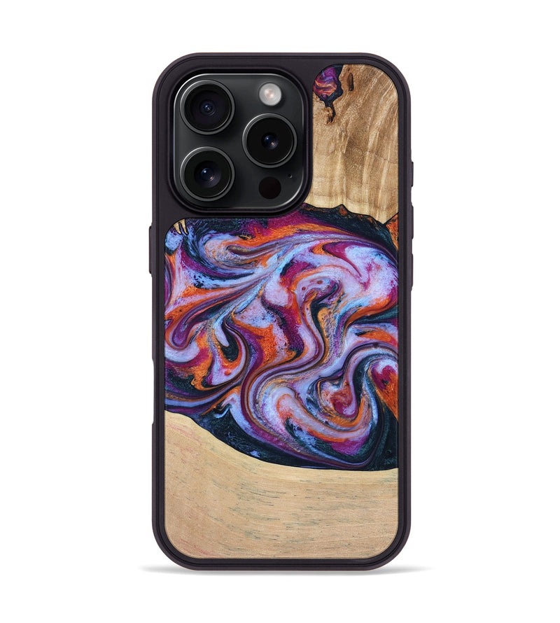 iPhone 16 Pro Wood Phone Case - Kinslee (Purple, 773828)