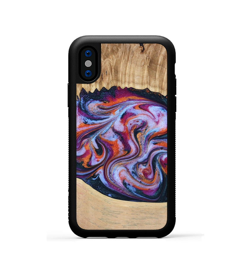 iPhone Xs Wood Phone Case - Kinslee (Purple, 773828)
