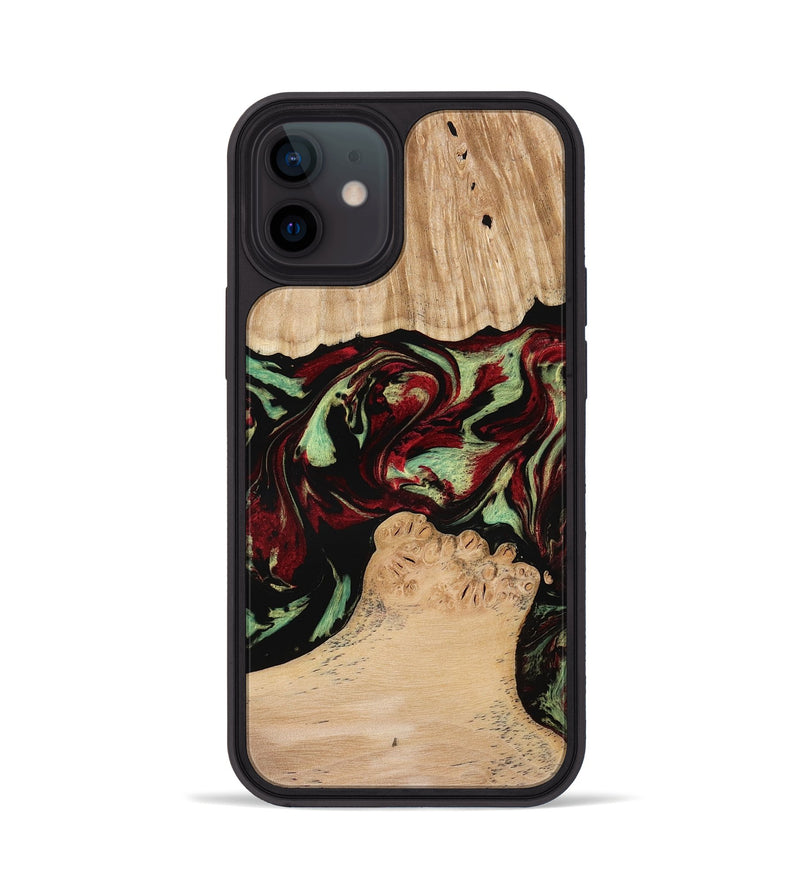 iPhone 12 Wood Phone Case - Jordon (Red, 773831)