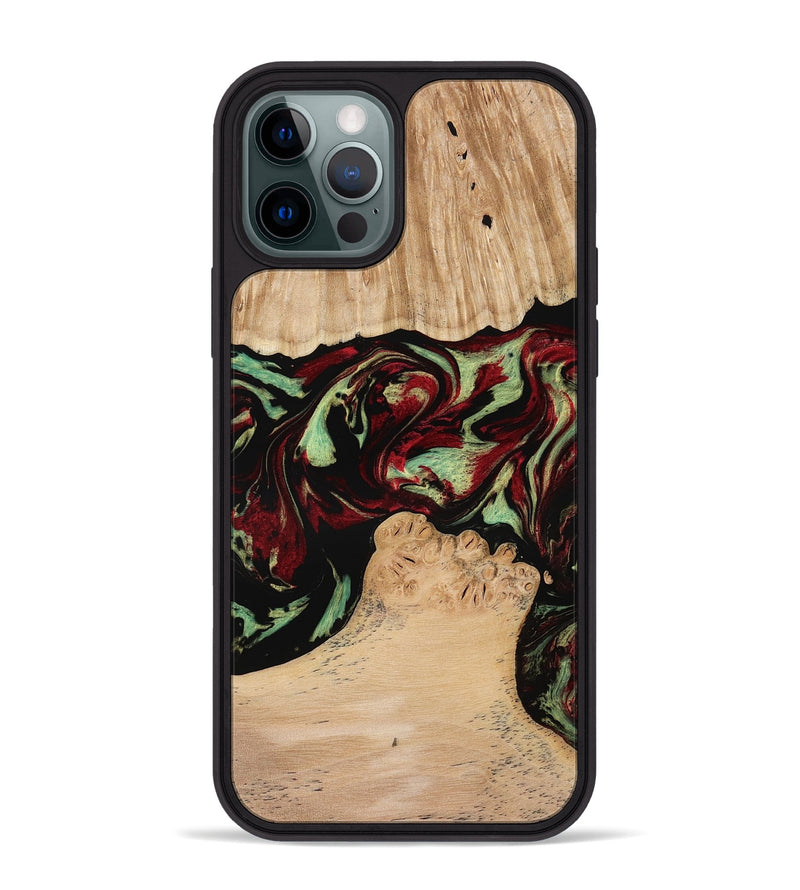 iPhone 12 Pro Max Wood Phone Case - Jordon (Red, 773831)