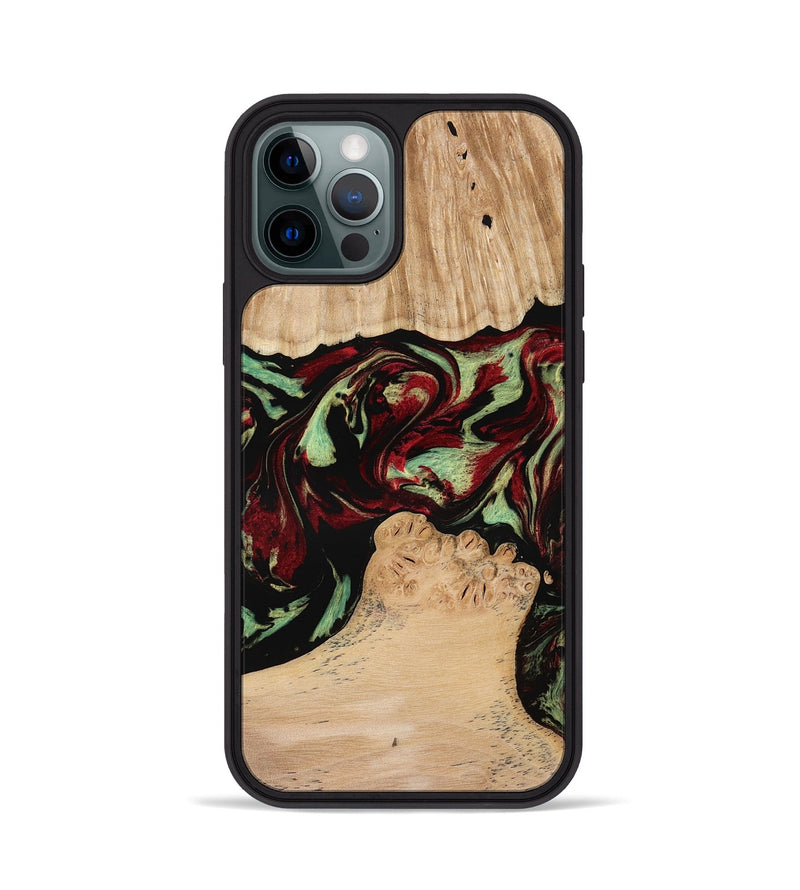 iPhone 12 Pro Wood Phone Case - Jordon (Red, 773831)