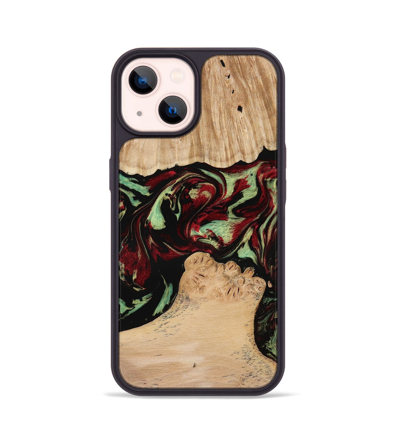 iPhone 14 Wood Phone Case - Jordon (Red, 773831)