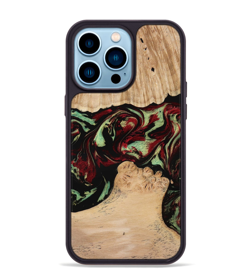 iPhone 14 Pro Max Wood Phone Case - Jordon (Red, 773831)