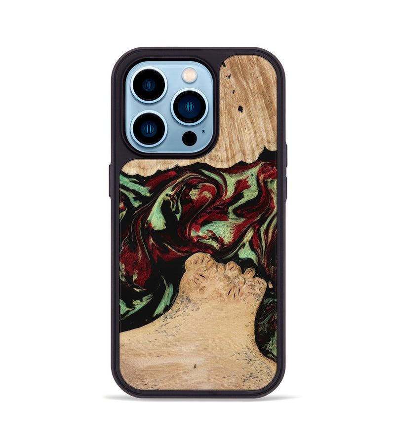 iPhone 14 Pro Wood Phone Case - Jordon (Red, 773831)