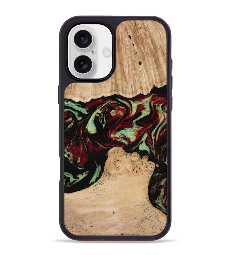 iPhone 16 Plus Wood Phone Case - Jordon (Red, 773831)