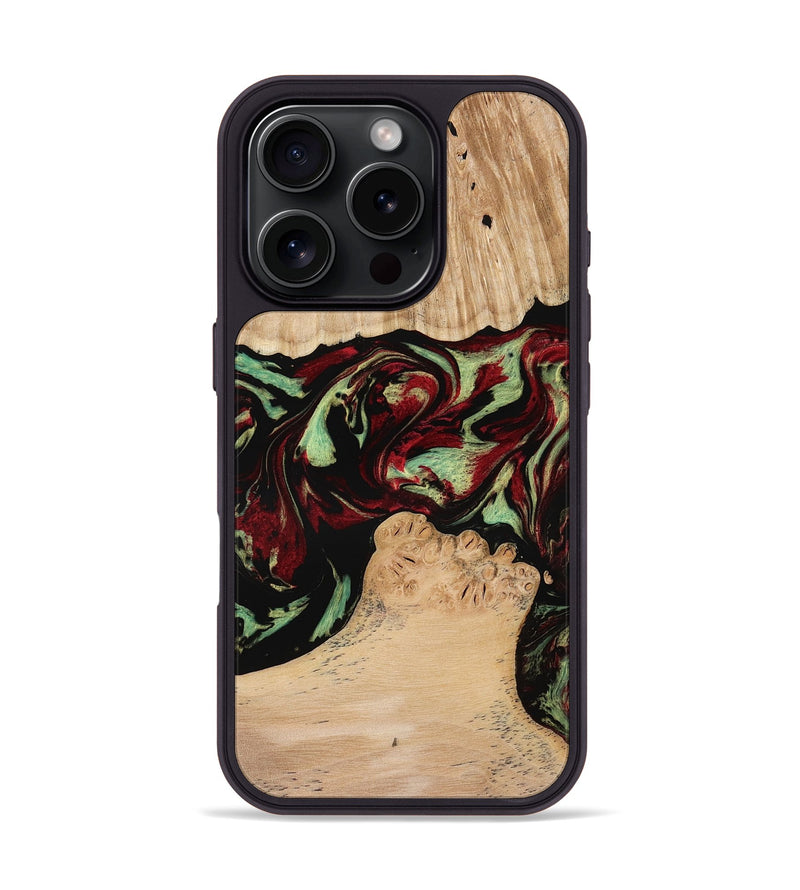 iPhone 16 Pro Wood Phone Case - Jordon (Red, 773831)