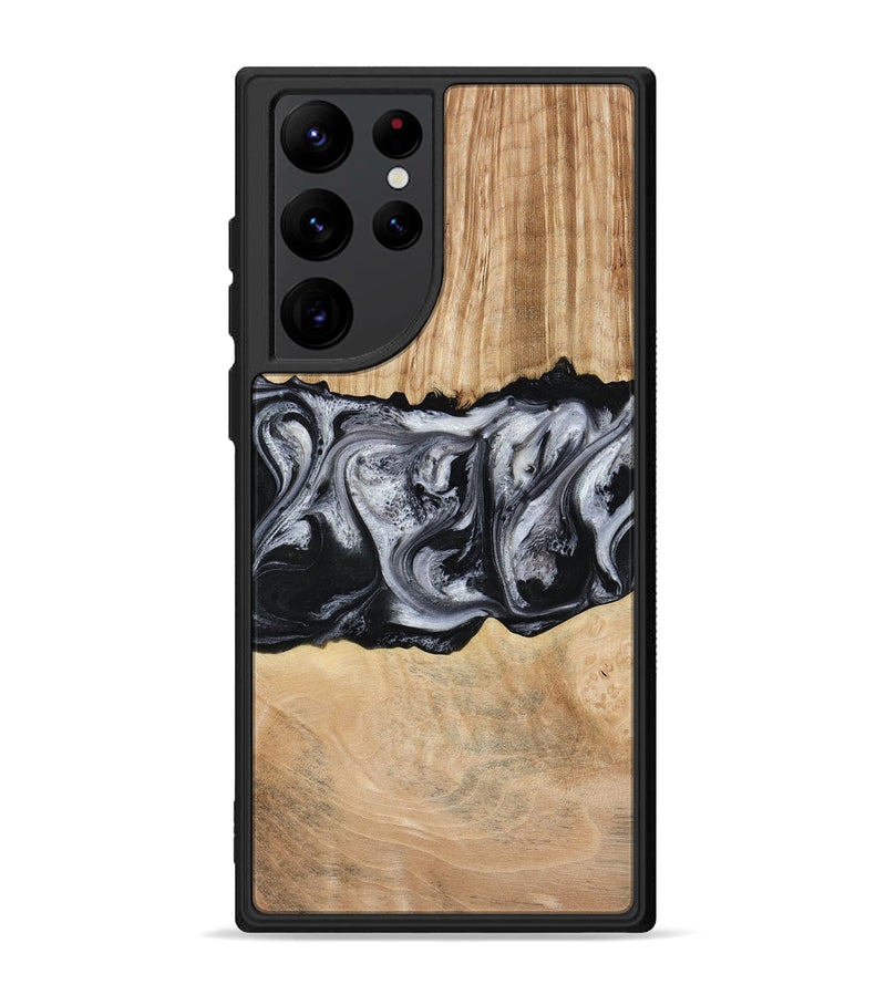 Galaxy S22 Ultra Wood Phone Case - Jordan (Black & White, 773855)