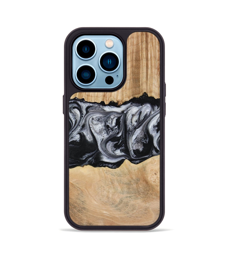 iPhone 14 Pro Wood Phone Case - Jordan (Black & White, 773855)