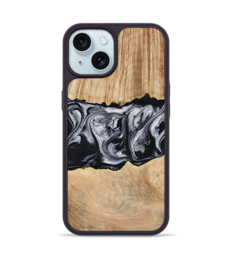 iPhone 15 Wood Phone Case - Jordan (Black & White, 773855)