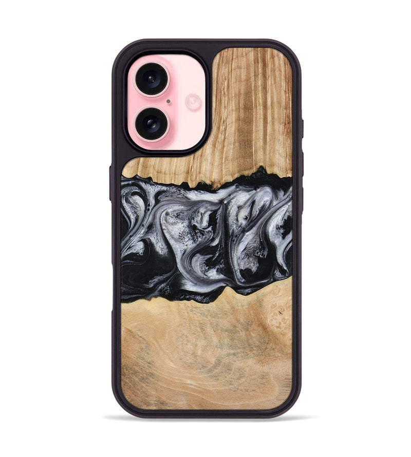 iPhone 16 Wood Phone Case - Jordan (Black & White, 773855)