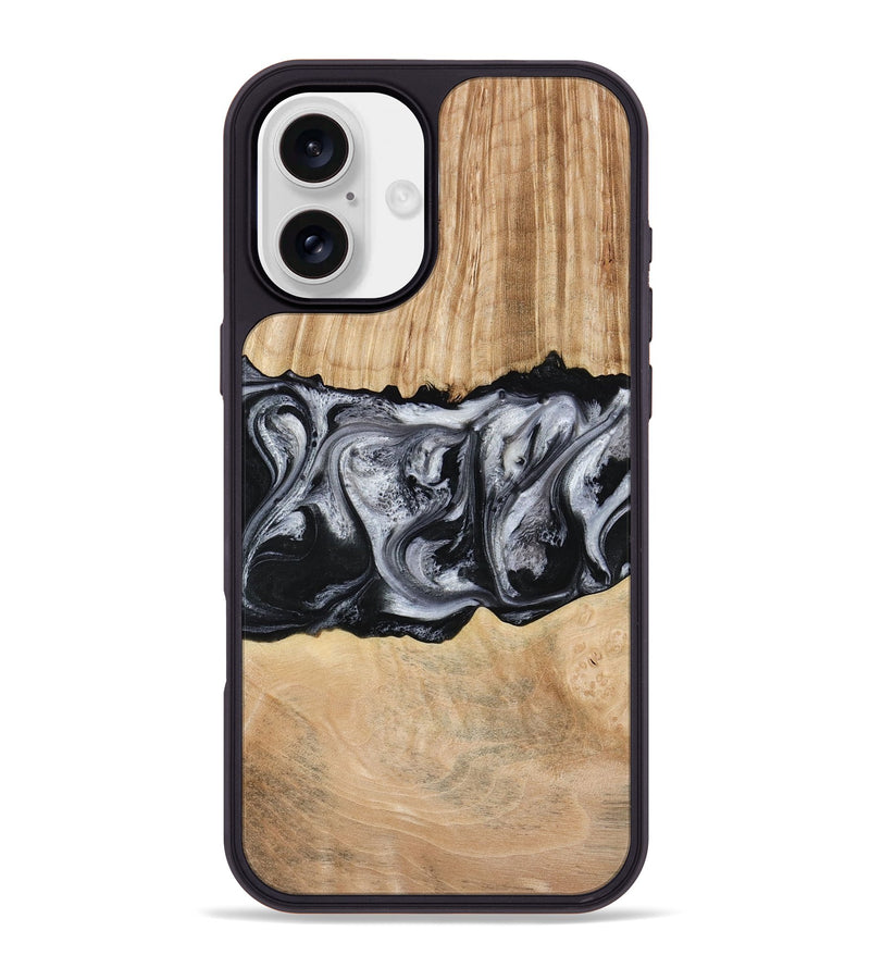 iPhone 16 Plus Wood Phone Case - Jordan (Black & White, 773855)