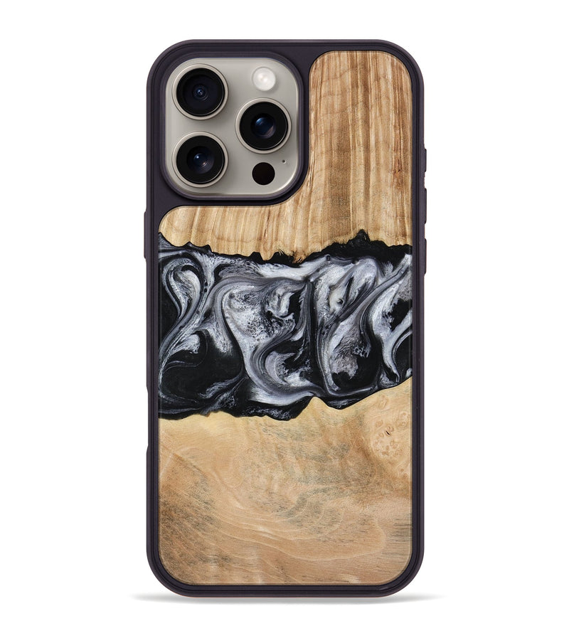 iPhone 16 Pro Max Wood Phone Case - Jordan (Black & White, 773855)