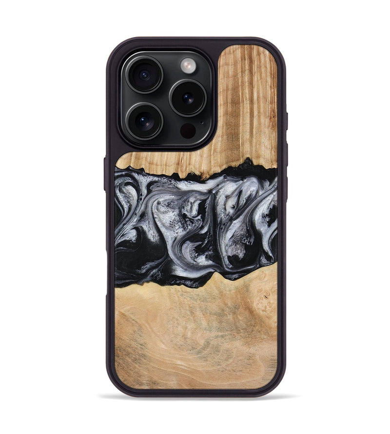iPhone 16 Pro Wood Phone Case - Jordan (Black & White, 773855)