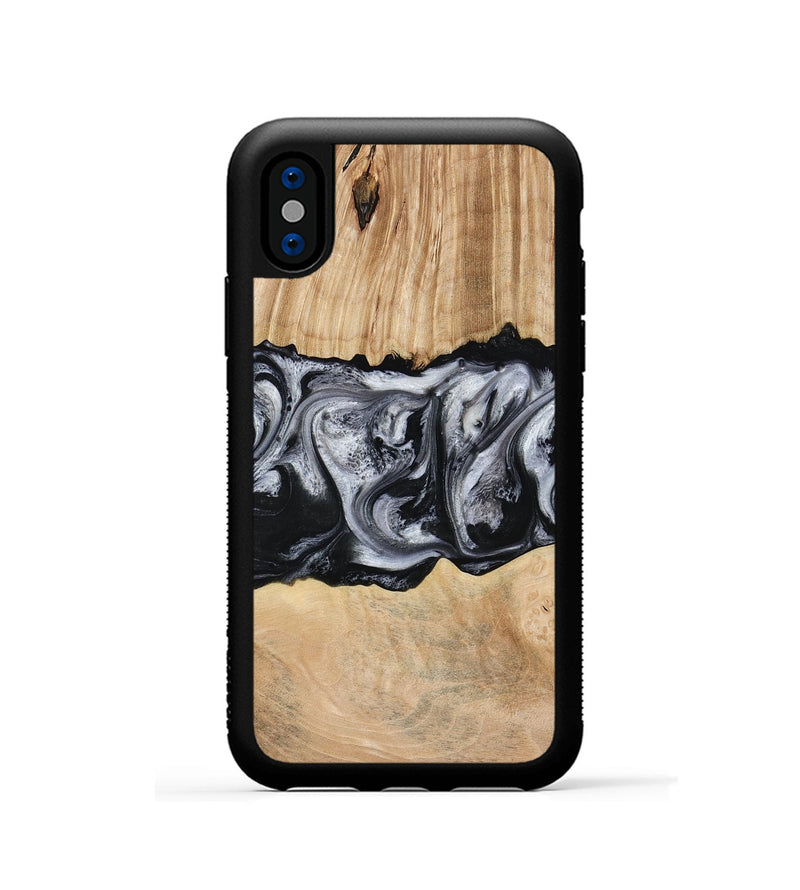 iPhone Xs Wood Phone Case - Jordan (Black & White, 773855)