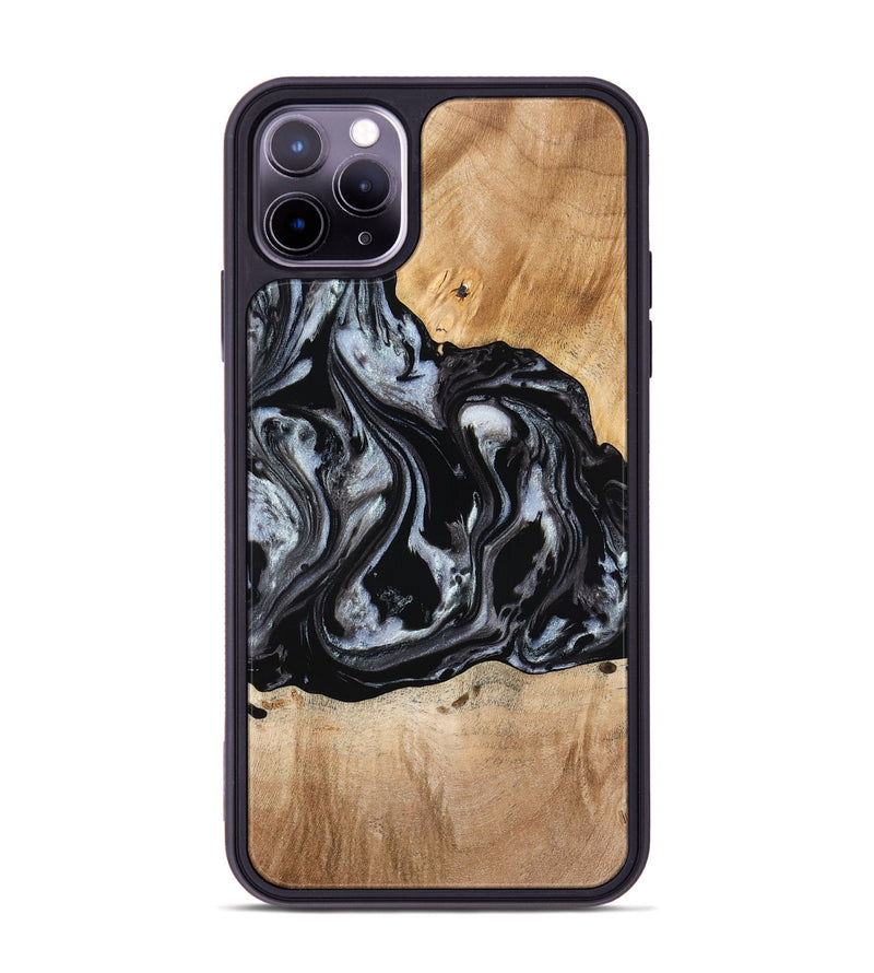 iPhone 11 Pro Max Wood Phone Case - Roberto (Black & White, 774922)