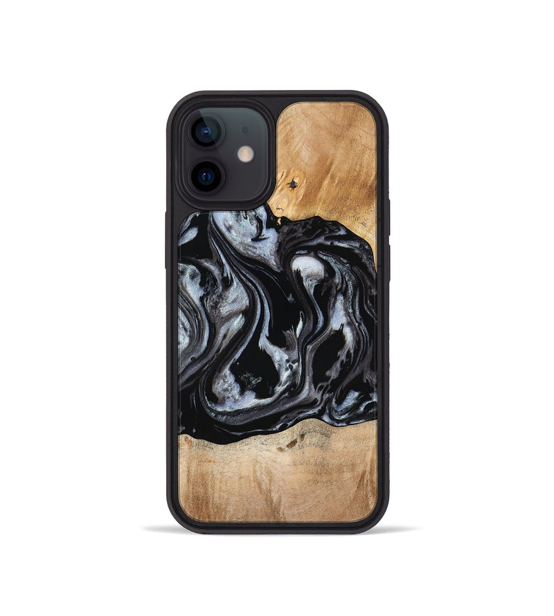 iPhone 12 mini Wood Phone Case - Roberto (Black & White, 774922)