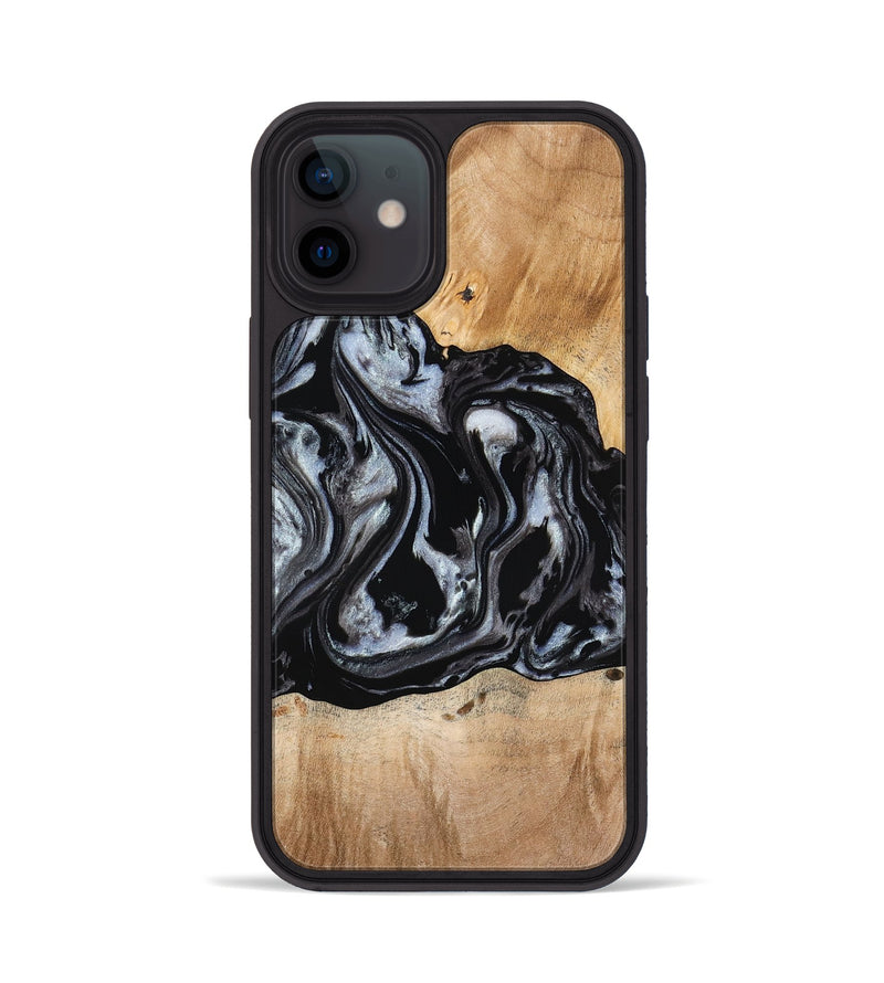 iPhone 12 Wood Phone Case - Roberto (Black & White, 774922)