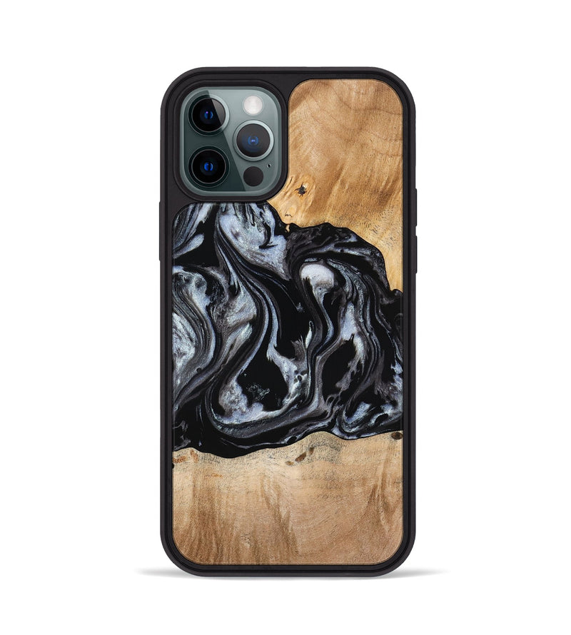 iPhone 12 Pro Wood Phone Case - Roberto (Black & White, 774922)