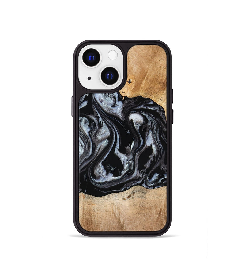 iPhone 13 mini Wood Phone Case - Roberto (Black & White, 774922)