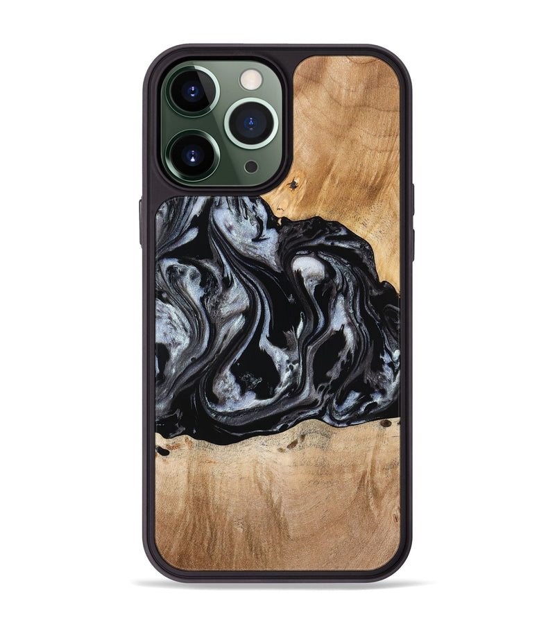 iPhone 13 Pro Max Wood Phone Case - Roberto (Black & White, 774922)