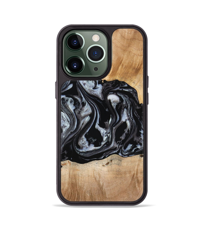 iPhone 13 Pro Wood Phone Case - Roberto (Black & White, 774922)