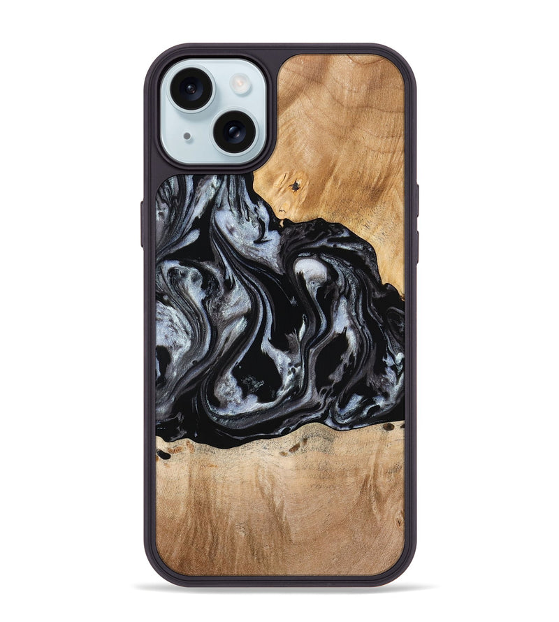 iPhone 15 Plus Wood Phone Case - Roberto (Black & White, 774922)