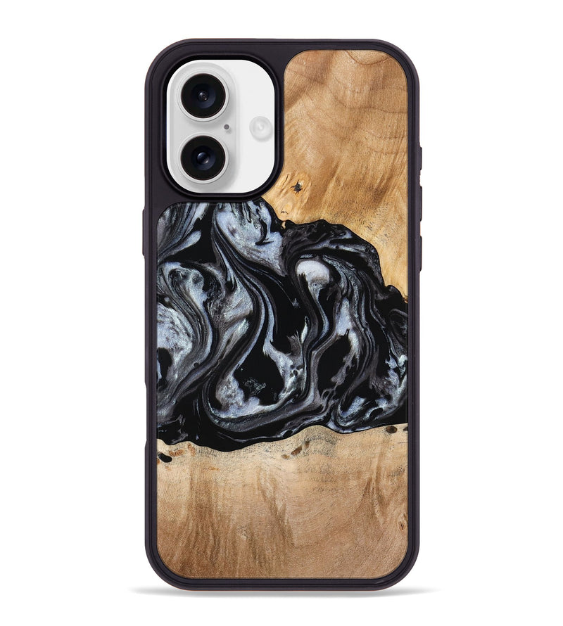 iPhone 16 Plus Wood Phone Case - Roberto (Black & White, 774922)