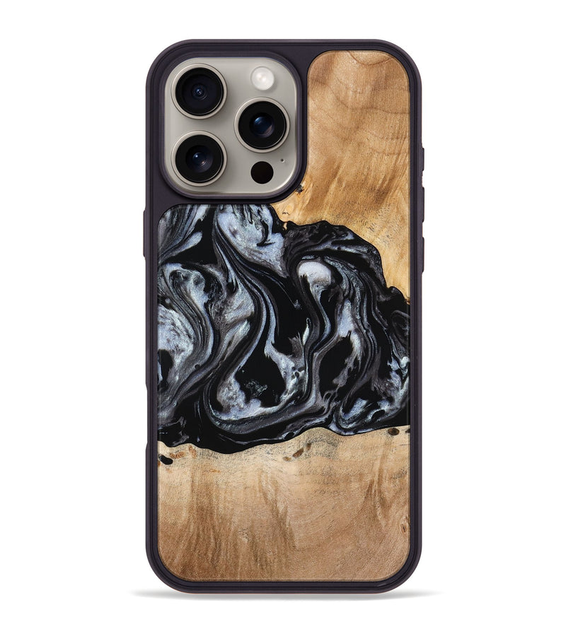 iPhone 16 Pro Max Wood Phone Case - Roberto (Black & White, 774922)
